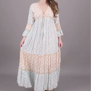 Boho Beach Wedding Maxi Dress Hippie Gypsy Festival Cruise Layered Prairie